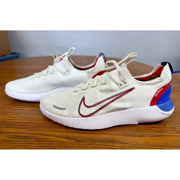 Nike Free RN Next Nature Road Running Shoes White/Blue Joy/University Red Sz 11